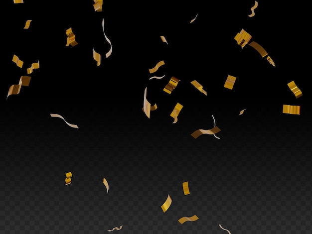 3d render isolated golden luxury elegant confetti element background