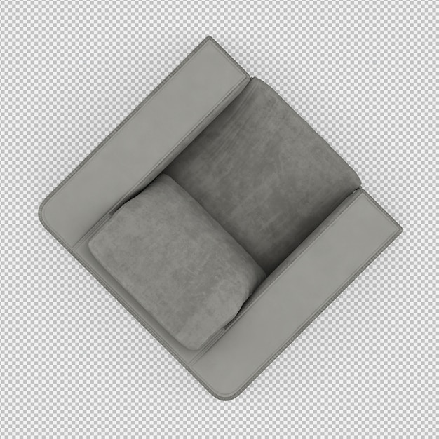 3d render of isometric armchair