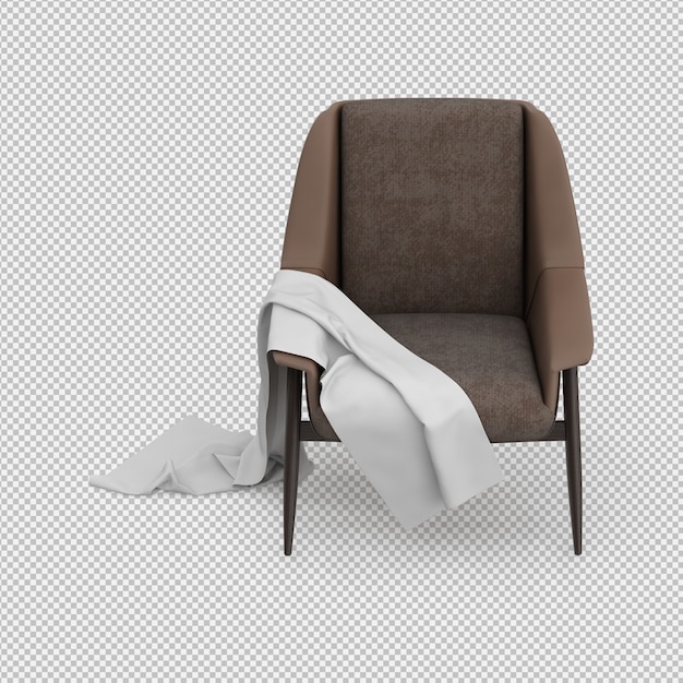  3d render of isometric armchair