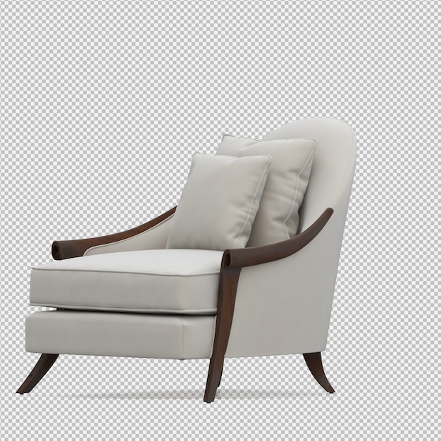  3d render of isometric armchair