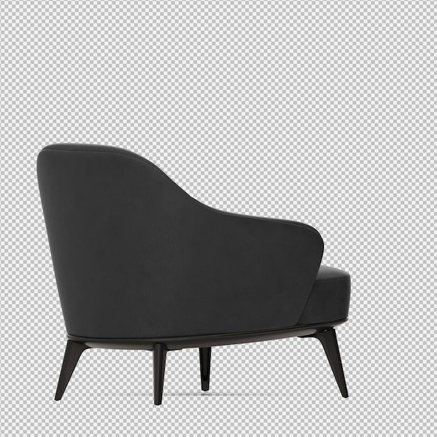  3d render of isometric armchair