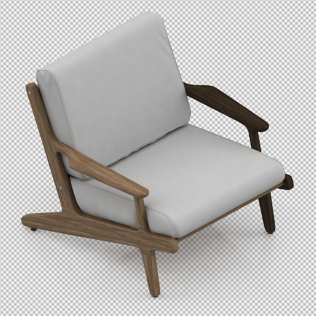 3d render of isometric armchair