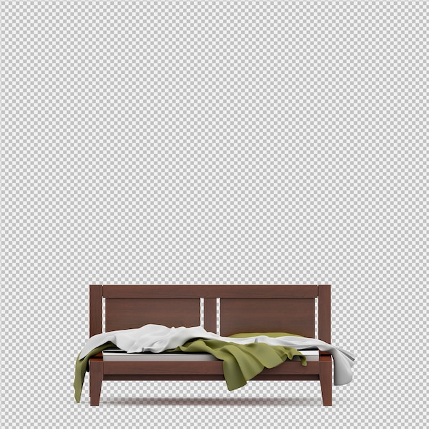 3d render of isometric bed