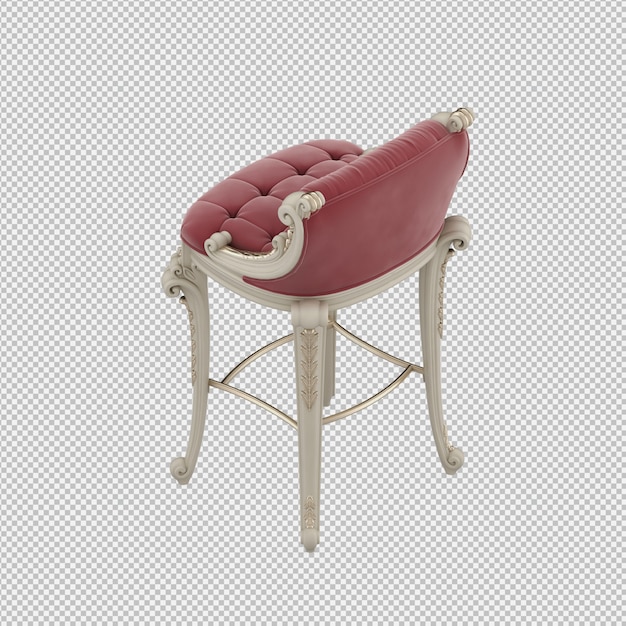 PSD 3d render of isometric chair