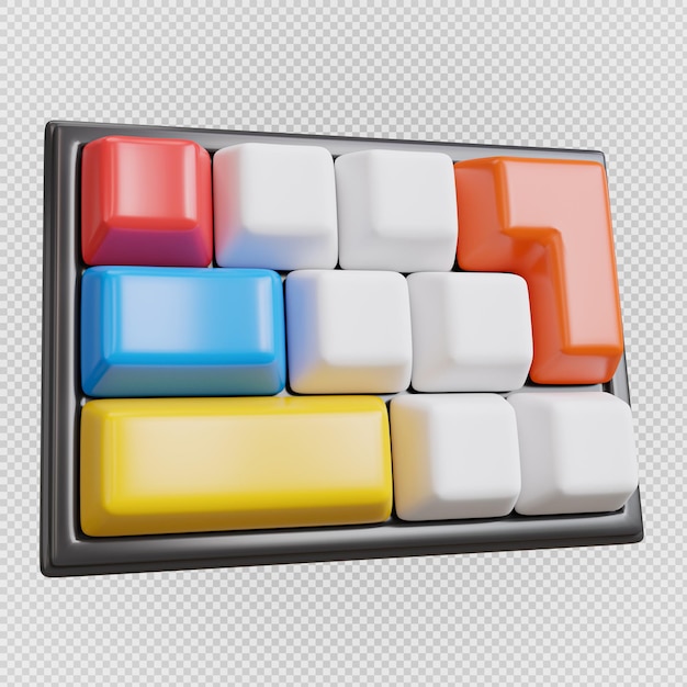 3d render of keyboard on transparent background