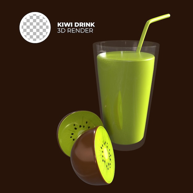 3D render kiwi drink