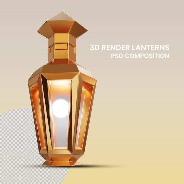 3d render lanterns transparent photo front view