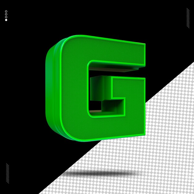 PSD 3d render letter font green