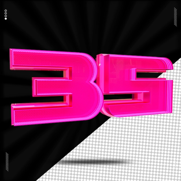 PSD 3d render letter font pink neon