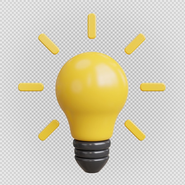 3d render of light bulb isolated backgroundwith clipping path