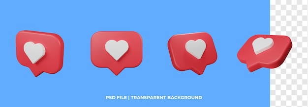 3d render like social media icon