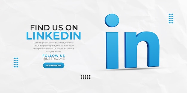 3d render linkedin business promotion for social media post template