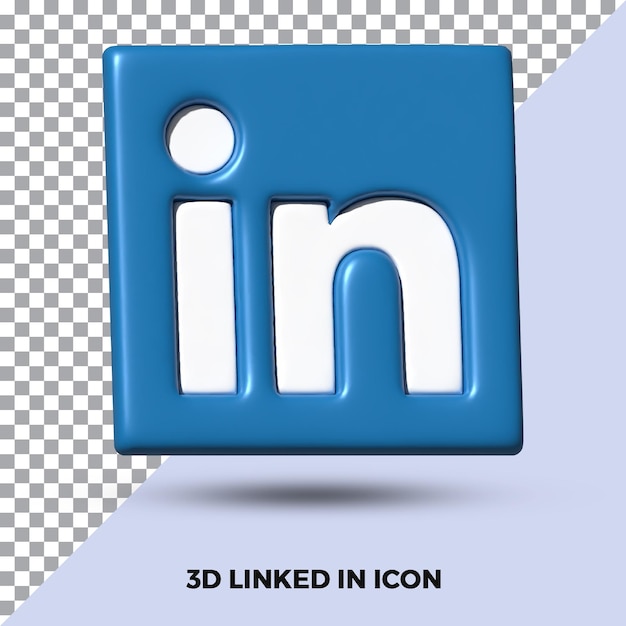 3d render linkedin icon isolated