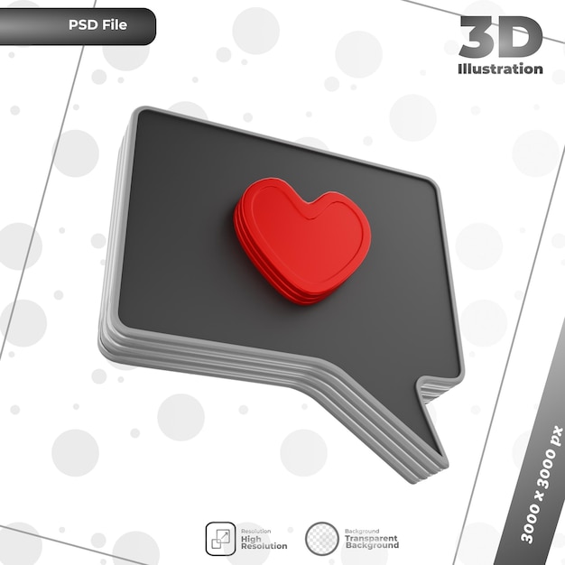 3d render love illustration