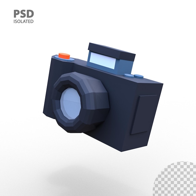 3d render low poly camera 4k resolution