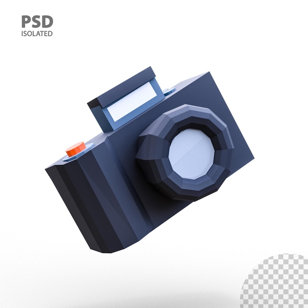 3d render low poly camera 4k resolution