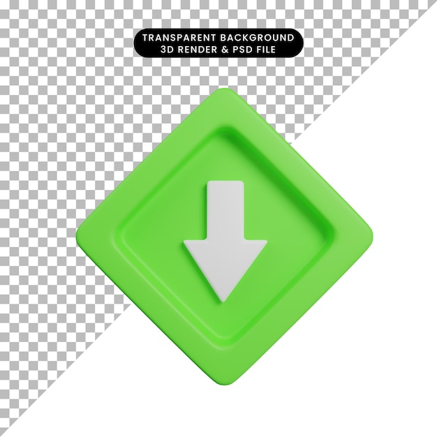 3d render low priority icon