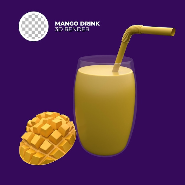 3D render mango drink