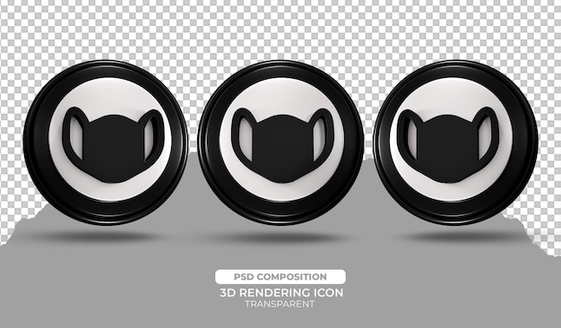 3d render medical mask icon illustration