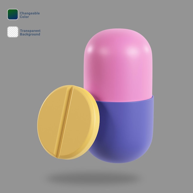 3d render medicine icon changeable color