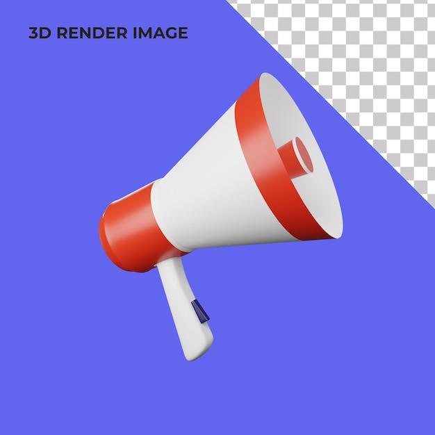 3d render megaphone