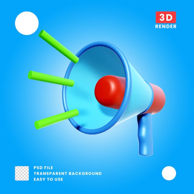 3d render megaphone