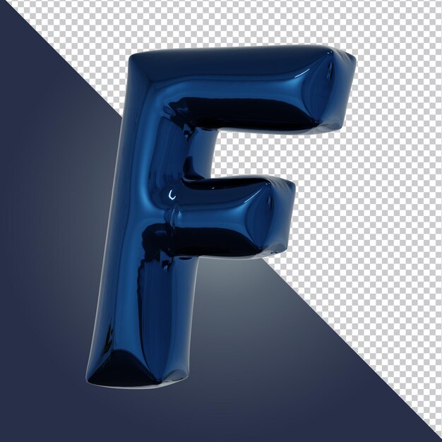 3d render of metallic blue alphabet letter isolated