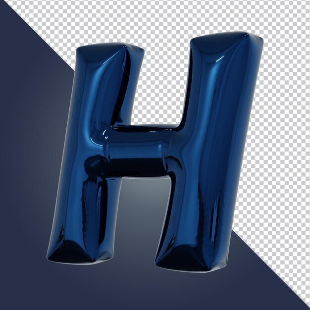 3d render of metallic blue alphabet letter isolated