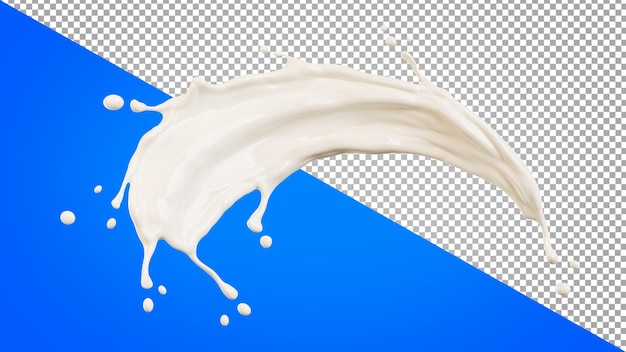 3d render of milk splashed on transparent background,clipping path