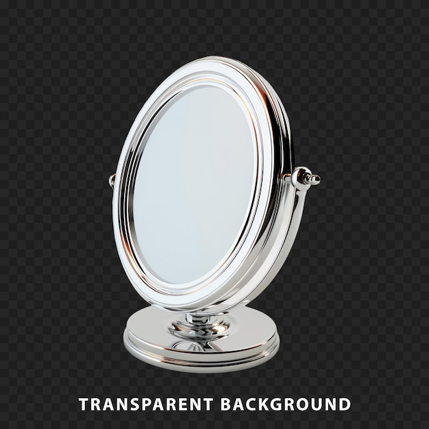 3D Render mirror isolated on transparent background