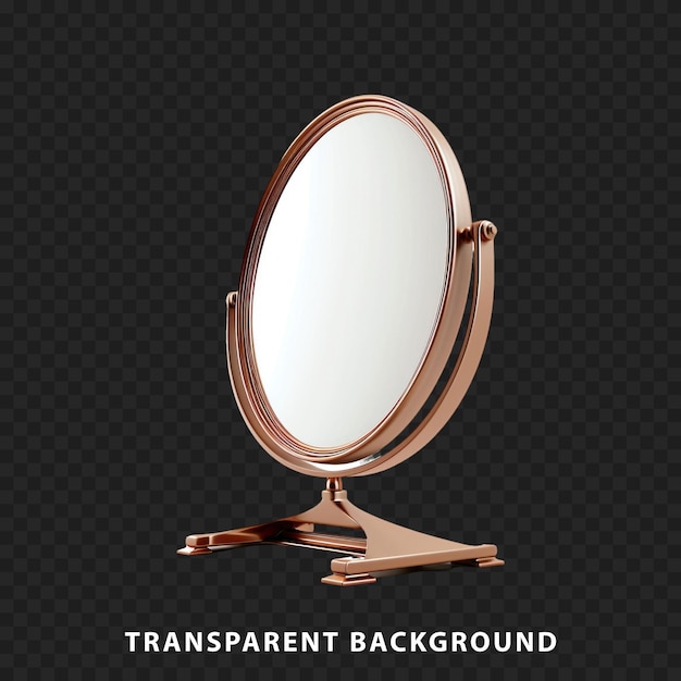 3D Render mirror isolated on transparent background