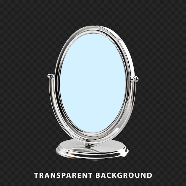 3D Render mirror isolated on transparent background