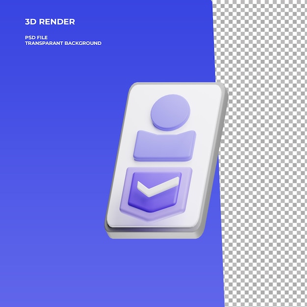 3d render mobile phone with user icon