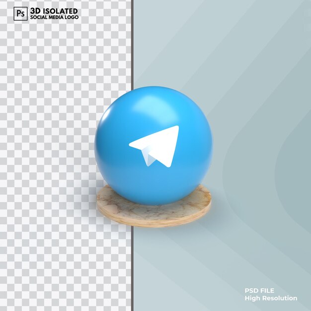 3D render modern social media icon premium Psd