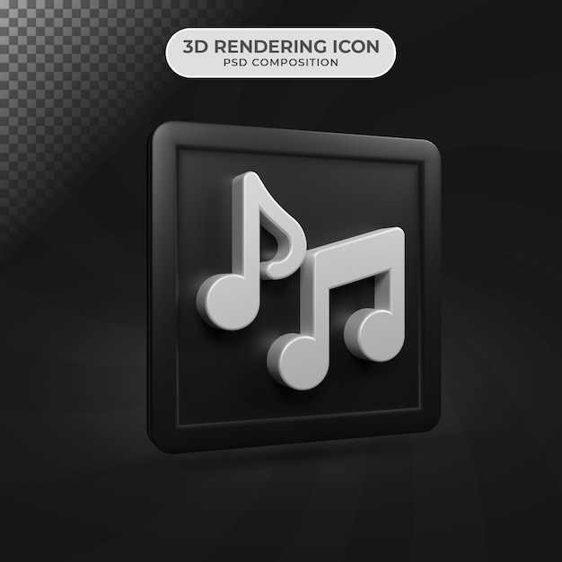 3d render of music icon design