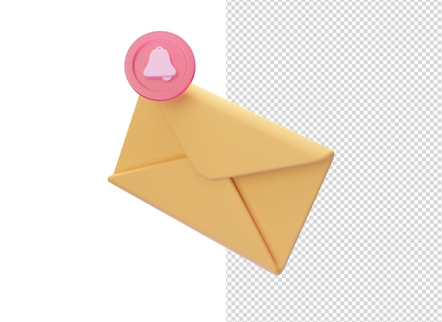 3d render of new email message isolated notice icon