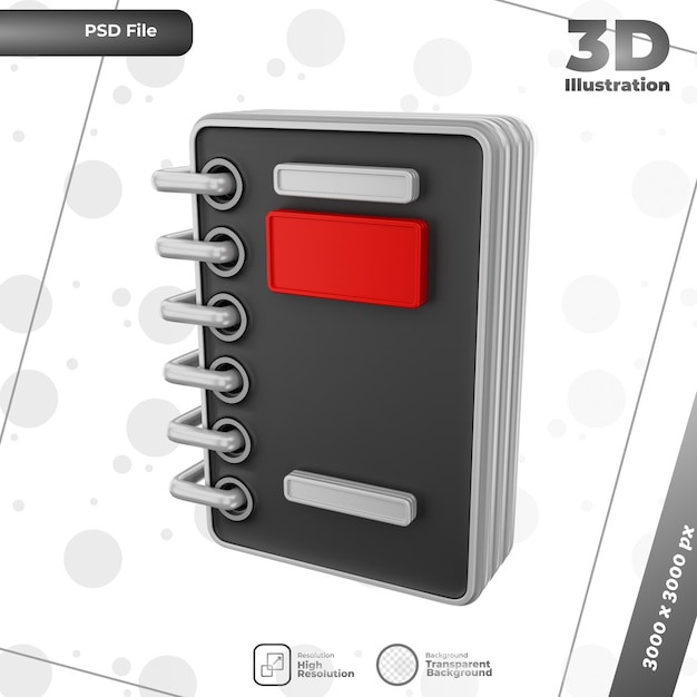 3d render note illustration