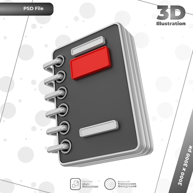 3d render note illustration