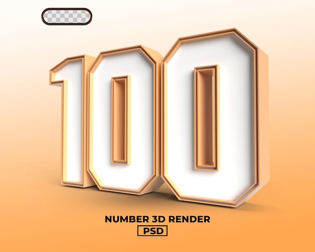 3D Render of Number 100