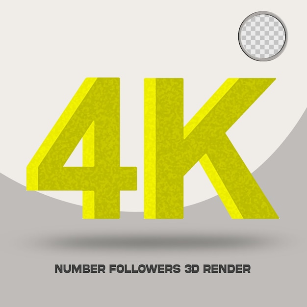 3D render number foolowers of social media sponge style