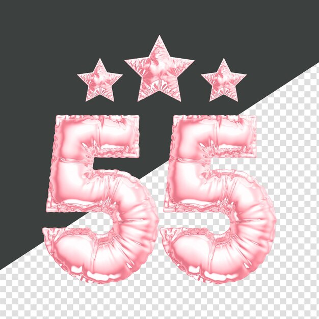 PSD 3d render number transparent