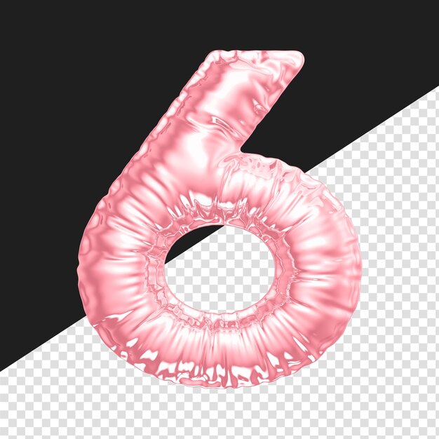 3d render Number transparent