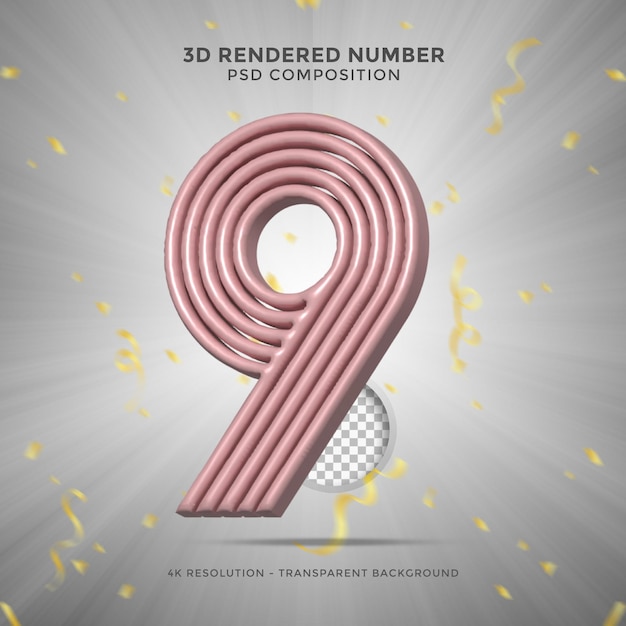 3d render numbers Party birthday celebrate anniversary and wedding font Realistic design elements