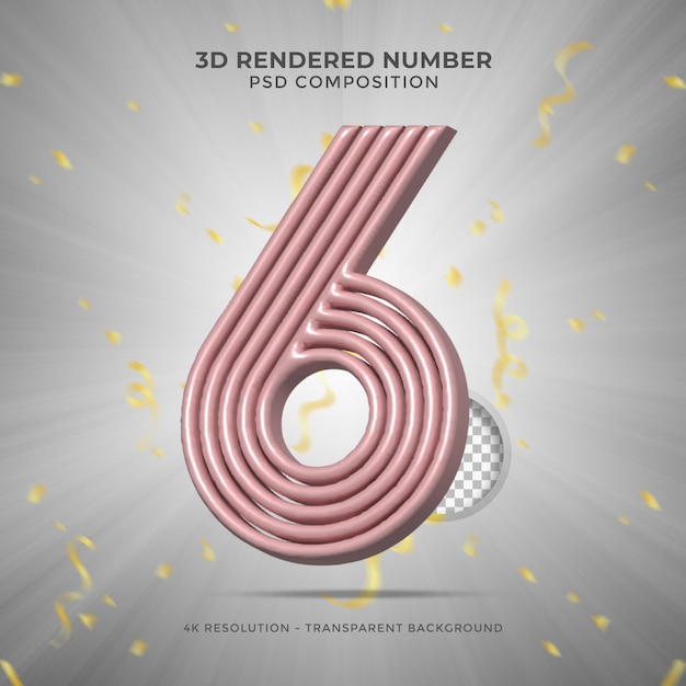 3d render numbers Party birthday celebrate anniversary and wedding font Realistic design elements