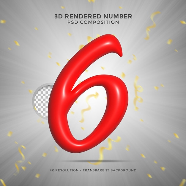 3d render numbers Party birthday celebrate anniversary and wedding font Realistic design elements