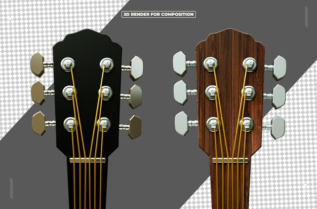 PSD 3d render object guitar sound