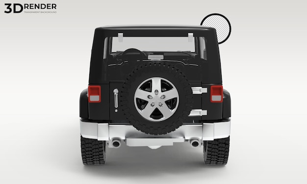 3d render Off-road vehicle or jeep transparent background