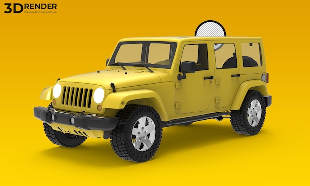 3d render Off-road vehicle or jeep transparent background