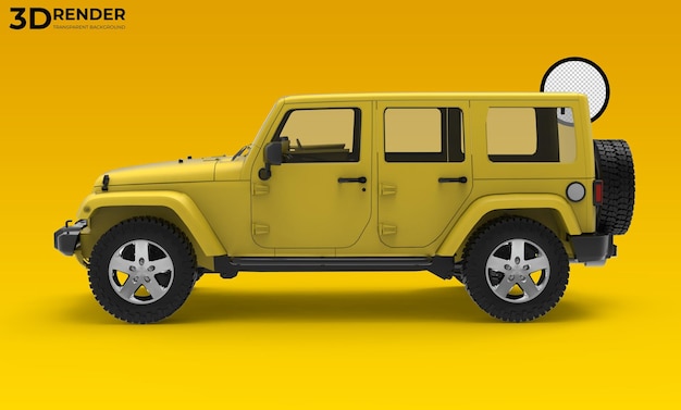 3d render Off-road vehicle or jeep transparent background