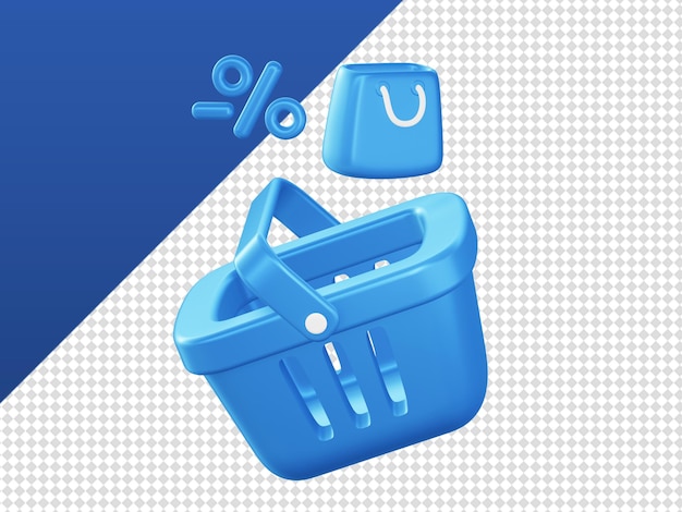 3d render of online shopping cart and bag illustration icons for UI UX web mobile apps ads designs